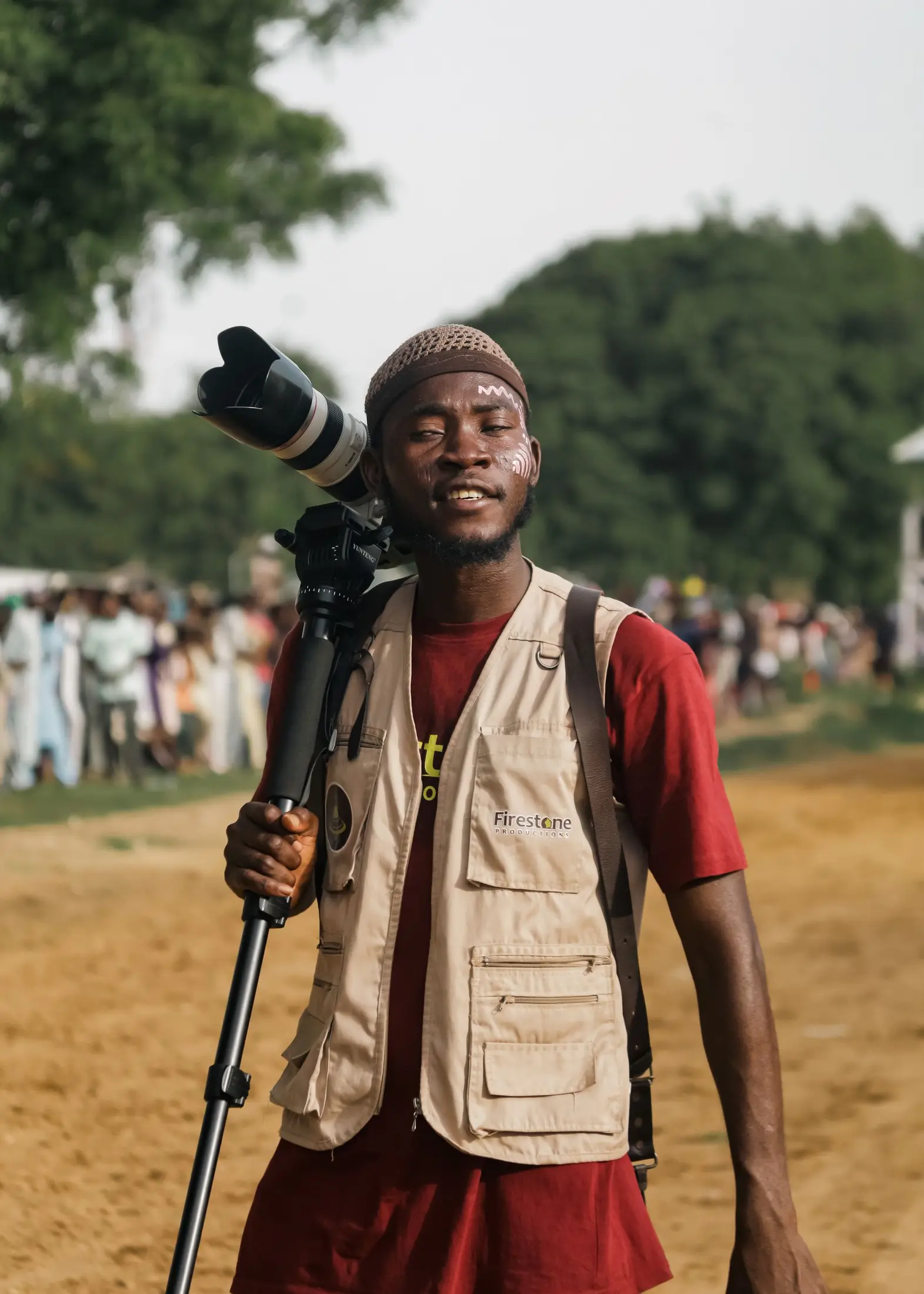 Event photographer working with a professional camera